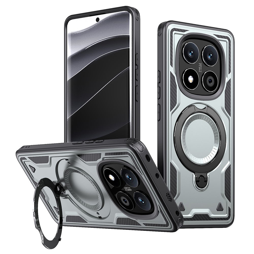 Xiaomi Redmi Note 14 Pro+ 5G / 14 Pro 5G / 14 Pro 4G / Poco X7 5G Magnetiskt skal Militärskydd PC+TPU Stativ mobilskal