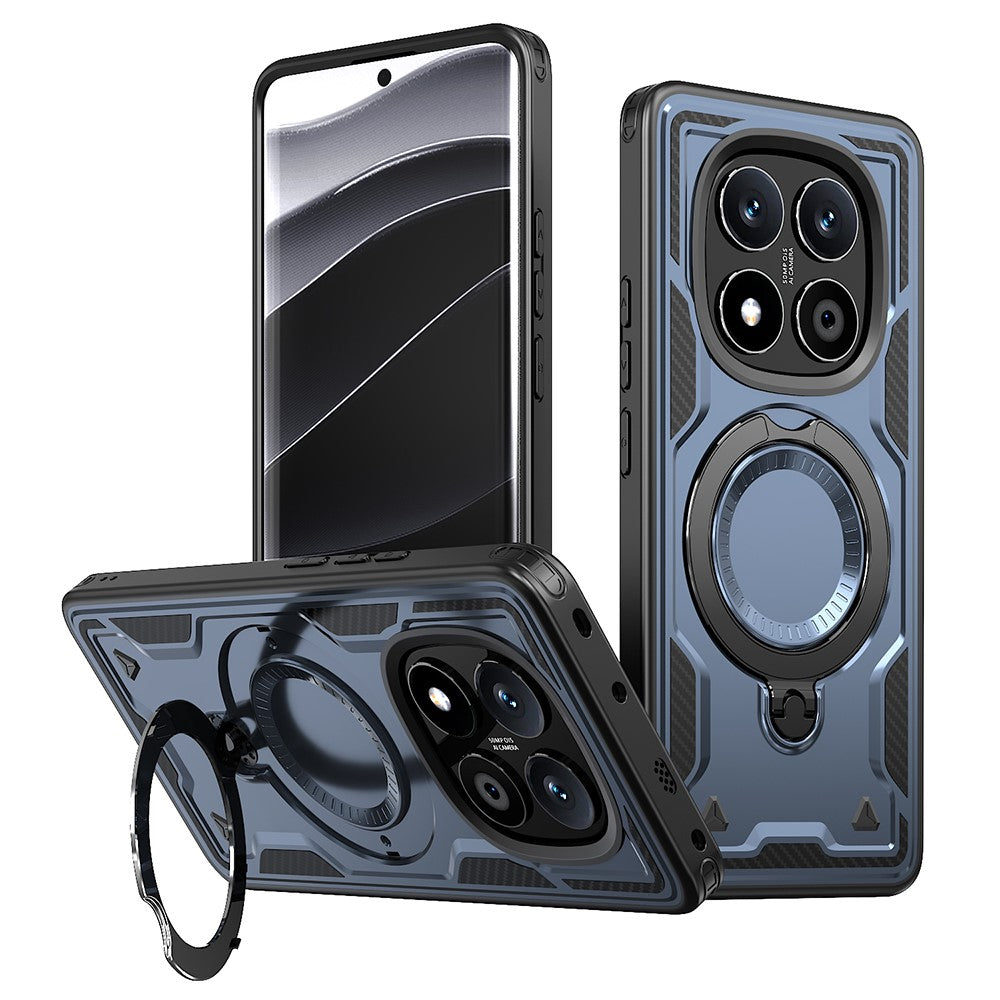 Xiaomi Redmi Note 14 Pro+ 5G / 14 Pro 5G / 14 Pro 4G / Poco X7 5G Magnetiskt skal Militärskydd PC+TPU Stativ mobilskal