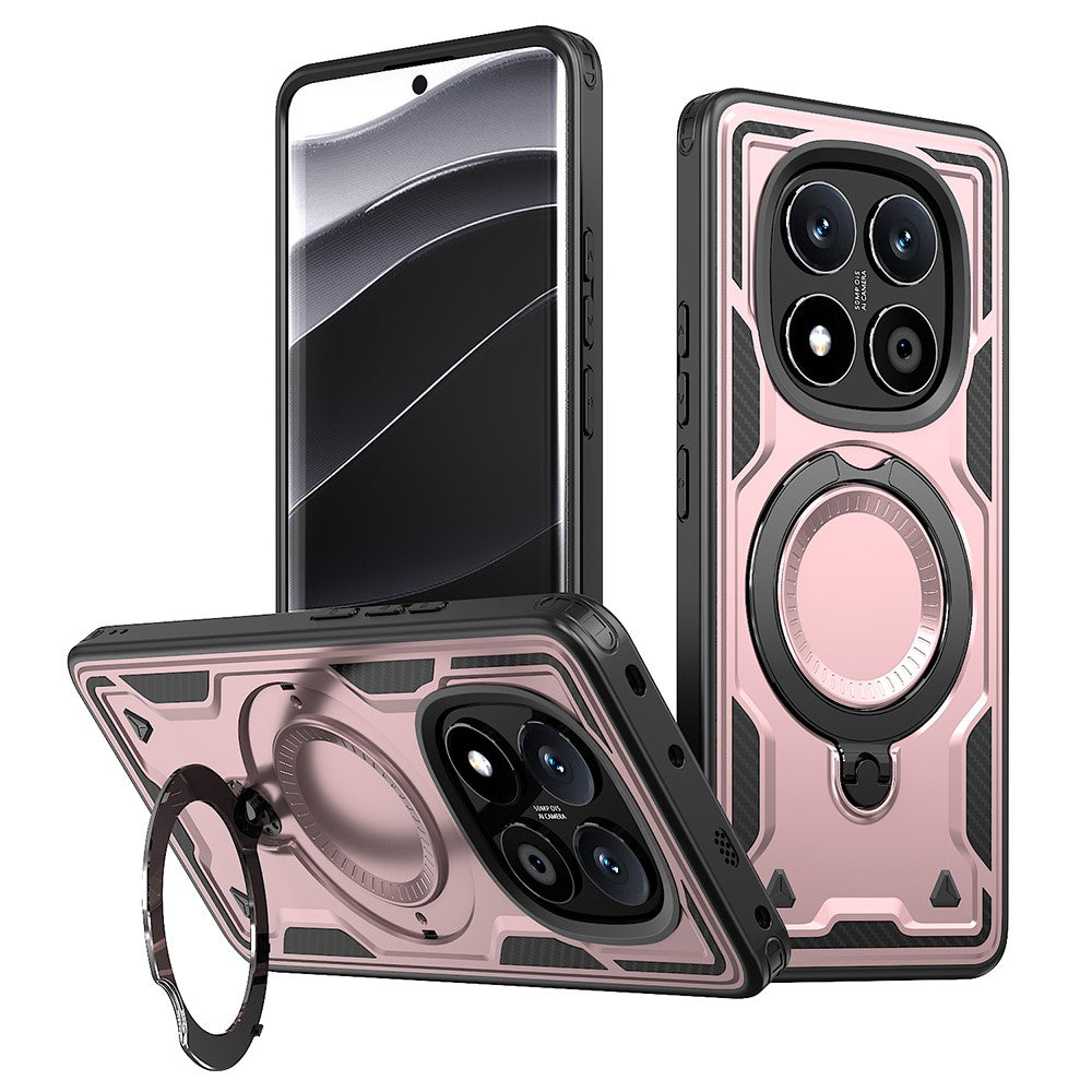 Xiaomi Redmi Note 14 Pro+ 5G / 14 Pro 5G / 14 Pro 4G / Poco X7 5G Magnetiskt skal Militärskydd PC+TPU Stativ mobilskal