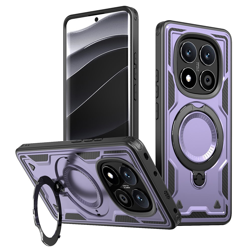 Xiaomi Redmi Note 14 Pro+ 5G / 14 Pro 5G / 14 Pro 4G / Poco X7 5G Magnetiskt skal Militärskydd PC+TPU Stativ mobilskal