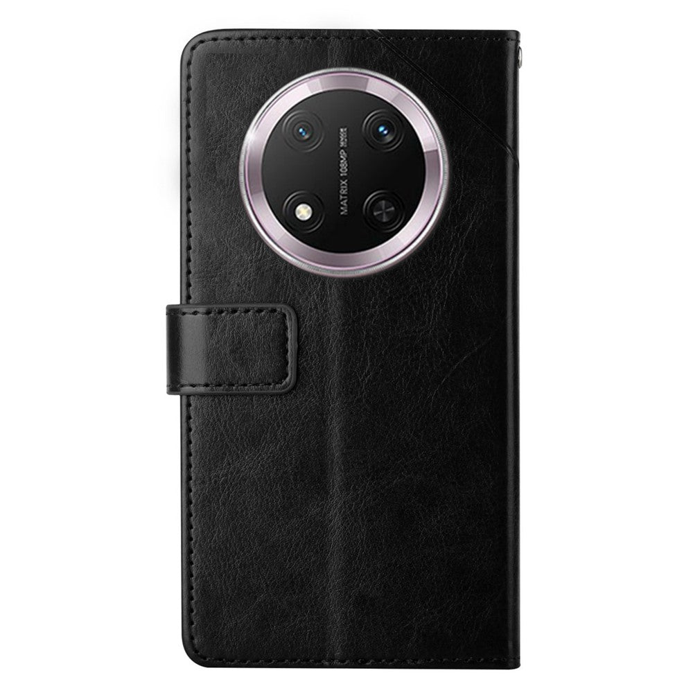 HT01 For Honor Magic7 Lite 5G / X9c 5G / X60 Pro 5G Case Y-Shaped Lines Imprint Leather Phone Cover