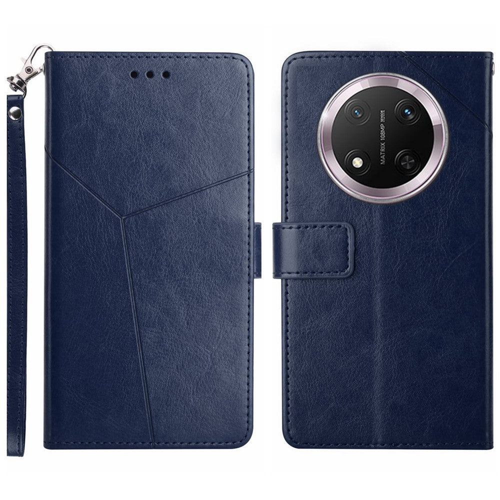 HT01 For Honor Magic7 Lite 5G / X9c 5G / X60 Pro 5G Case Y-Shaped Lines Imprint Leather Phone Cover