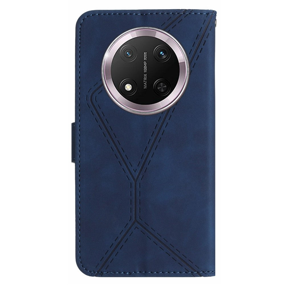 HT05 For Honor Magic7 Lite 5G / X9c 5G / X60 Pro 5G Case Leather Imprinted Lines Phone Cover with Card Holder