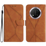 HT05 For Honor Magic7 Lite 5G / X9c 5G / X60 Pro 5G Case Leather Imprinted Lines Phone Cover with Card Holder