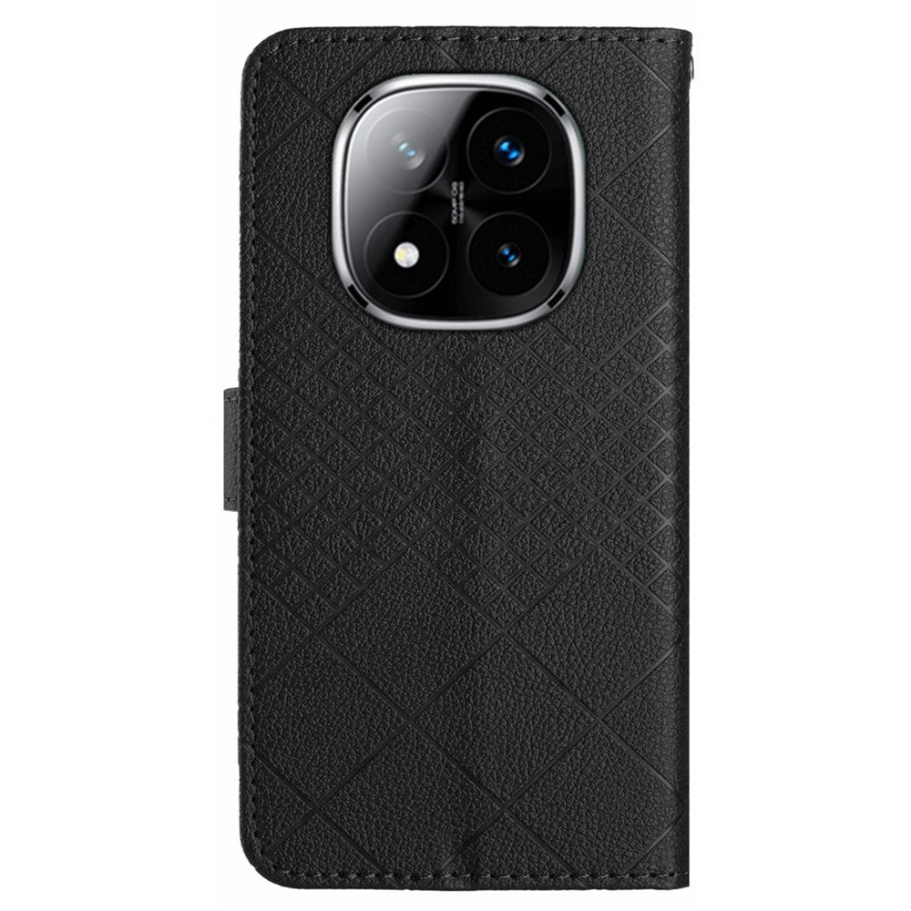 HT06 For Xiaomi Redmi Note 14 Pro+ 5G / 14 Pro 5G / Poco X7 5G Wallet Phone Case Imprint PU Leather Flip Folio Cover