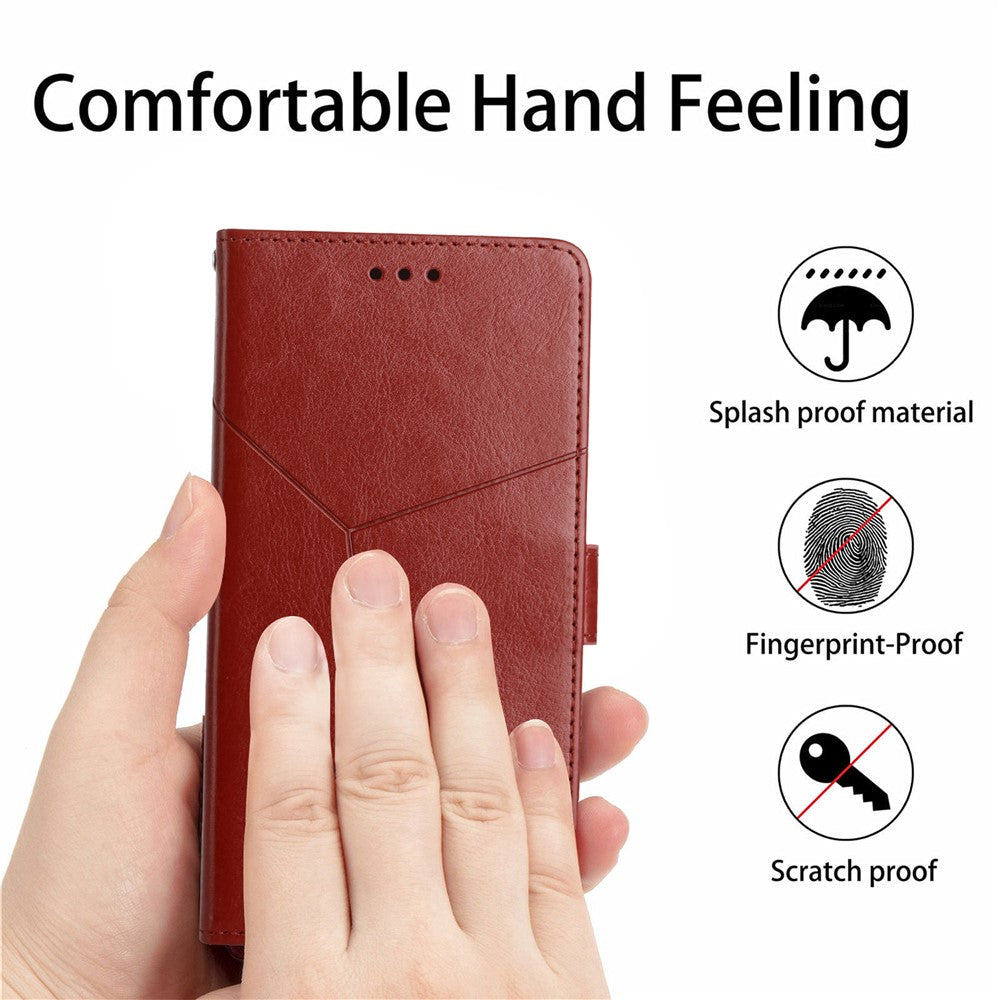 HT01 For Xiaomi Redmi Note 14 Pro+ 5G / Note 14 Pro 5G / Poco X7 5G Case Y-Shaped Lines Imprint Leather Phone Cover