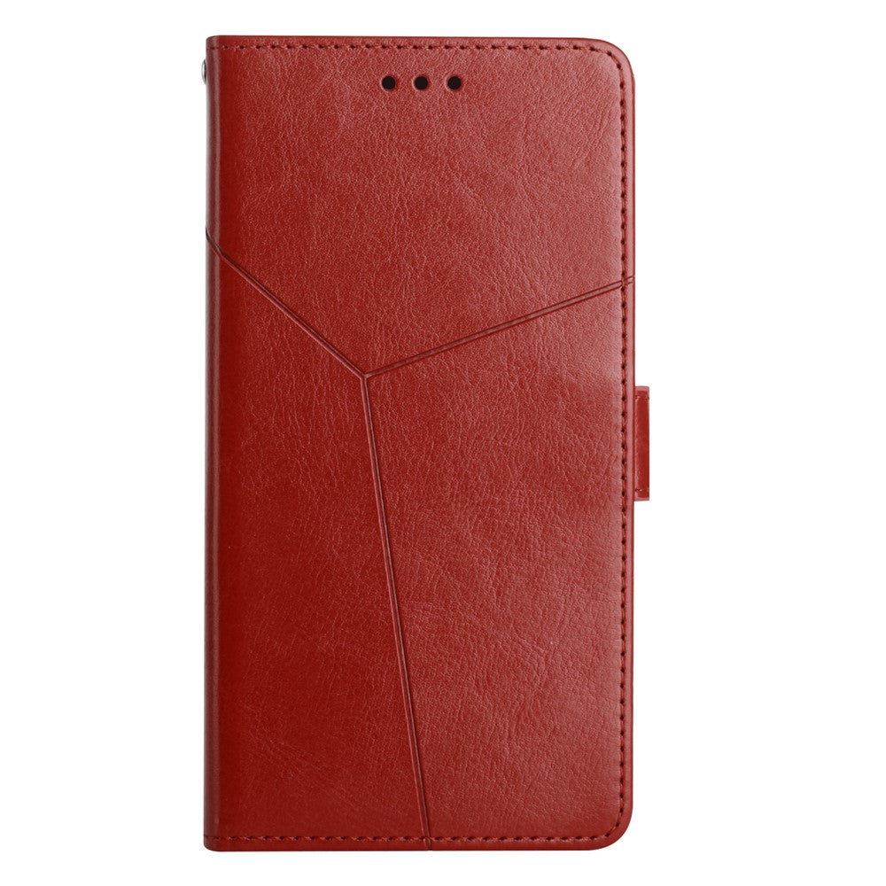 HT01 For Xiaomi Redmi Note 14 Pro+ 5G / Note 14 Pro 5G / Poco X7 5G Case Y-Shaped Lines Imprint Leather Phone Cover