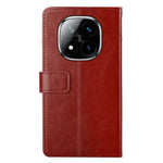 HT01 For Xiaomi Redmi Note 14 Pro+ 5G / Note 14 Pro 5G / Poco X7 5G Case Y-Shaped Lines Imprint Leather Phone Cover