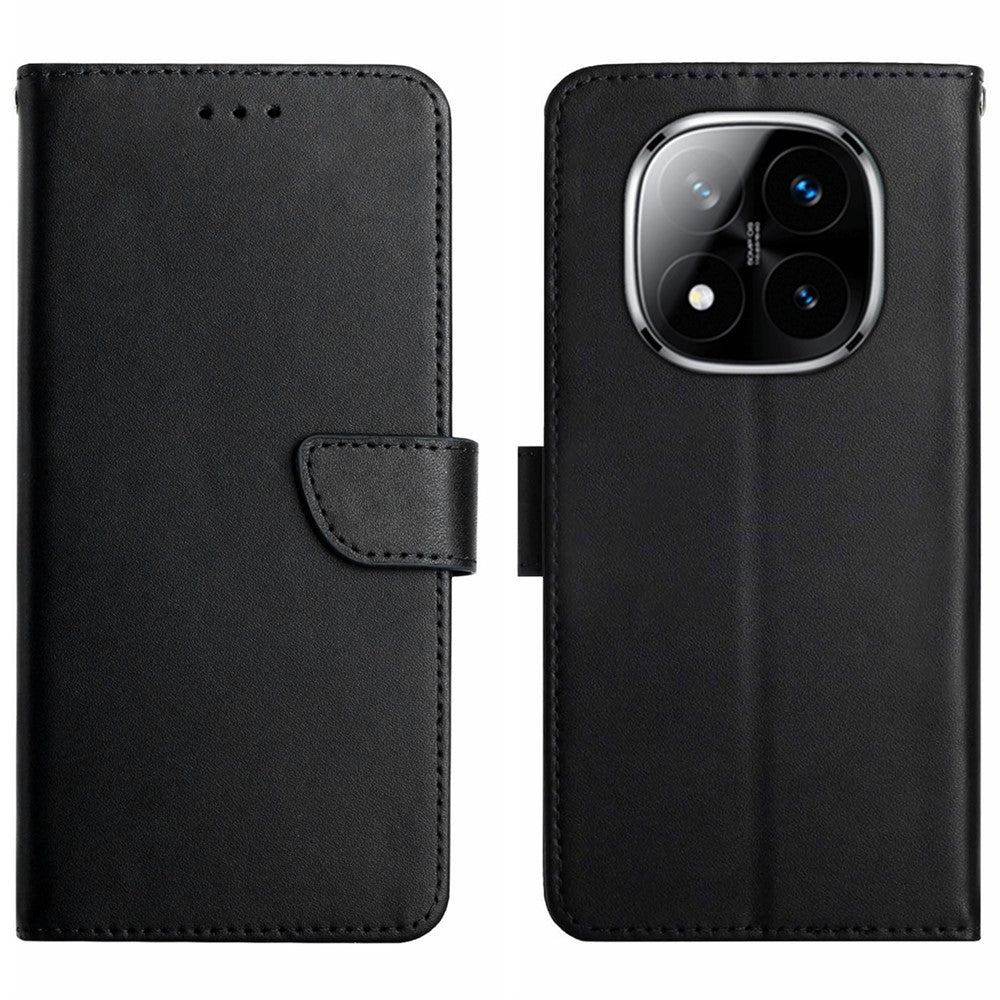 HT02 For Xiaomi Redmi Note 14 Pro+ 5G / Note 14 Pro 5G / Poco X7 5G Case Genuine Cow Leather Phone Cover Nappa Texture