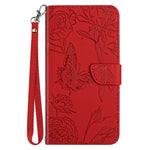 For Xiaomi Redmi Note 14 Pro+ 5G / 14 Pro 5G / Poco X7 5G Case Leather Phone Cover with Strap, Butterfly Flower Imprint