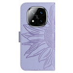 HT04 For Xiaomi Redmi Note 14 Pro+ 5G / 14 Pro 5G / Poco X7 5G Case Sunflower Leather Wallet Phone Cover with Wrist Strap