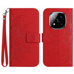 HT04 For Xiaomi Redmi Note 14 Pro+ 5G / 14 Pro 5G / Poco X7 5G Case Sunflower Leather Wallet Phone Cover with Wrist Strap