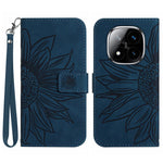 HT04 For Xiaomi Redmi Note 14 Pro+ 5G / 14 Pro 5G / Poco X7 5G Case Sunflower Leather Wallet Phone Cover with Wrist Strap