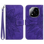 HT04 For Xiaomi Redmi Note 14 Pro+ 5G / 14 Pro 5G / Poco X7 5G Case Sunflower Leather Wallet Phone Cover with Wrist Strap