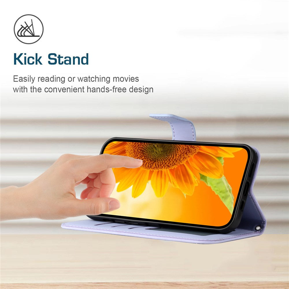 For Xiaomi Redmi Note 14 5G Case Sunflower Leather Wallet Phone Cover with Wrist Strap
