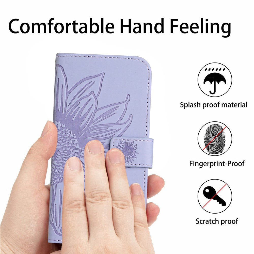 For Xiaomi Redmi Note 14 5G Case Sunflower Leather Wallet Phone Cover with Wrist Strap
