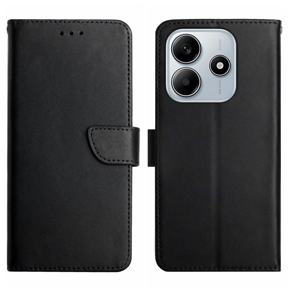 HT02 For Xiaomi Redmi Note 14 5G Case Genuine Cow Leather Phone Cover Nappa Texture