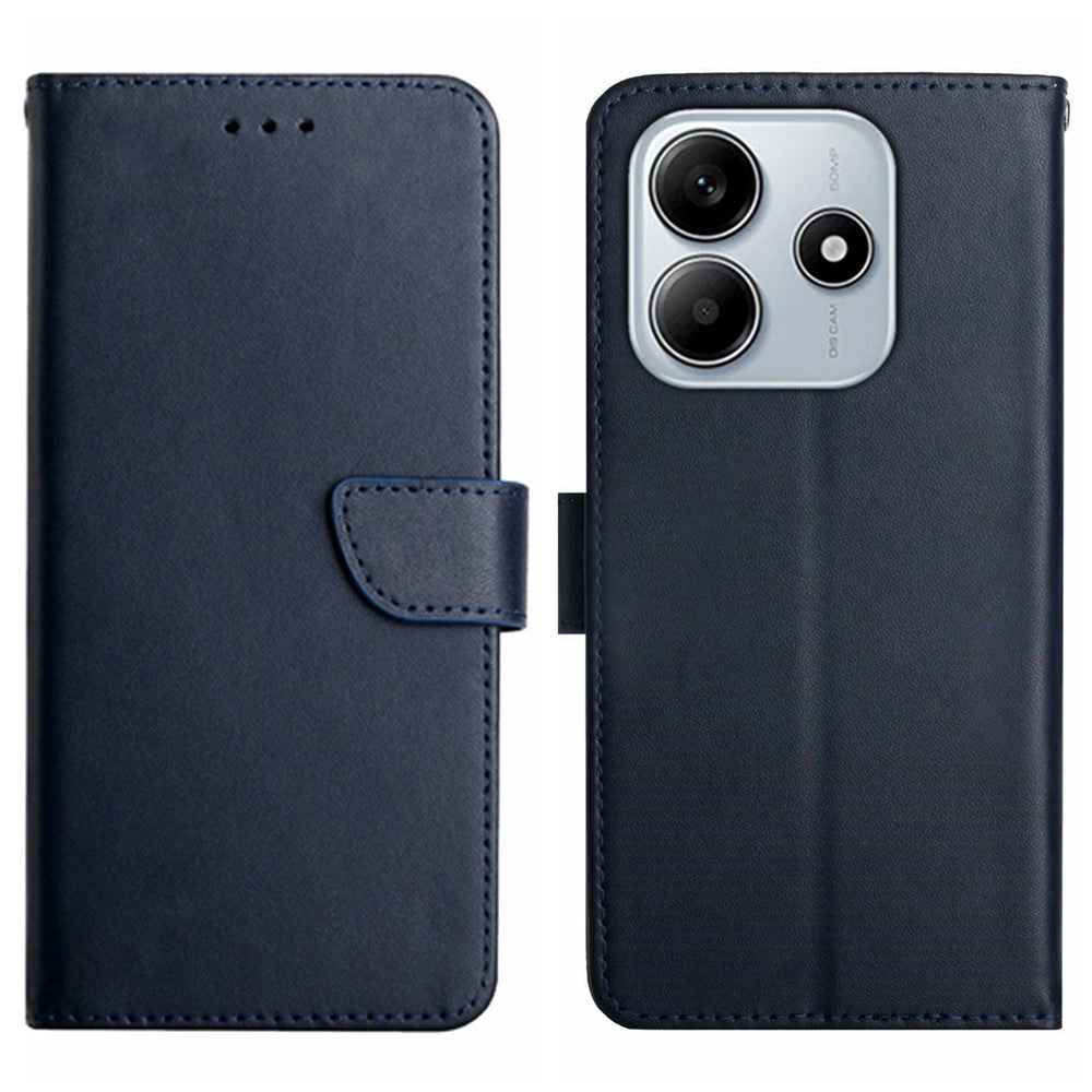 HT02 For Xiaomi Redmi Note 14 5G Case Genuine Cow Leather Phone Cover Nappa Texture