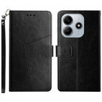 HT01 For Xiaomi Redmi Note 14 5G Case Y-Shaped Lines Imprint Leather Phone Cover