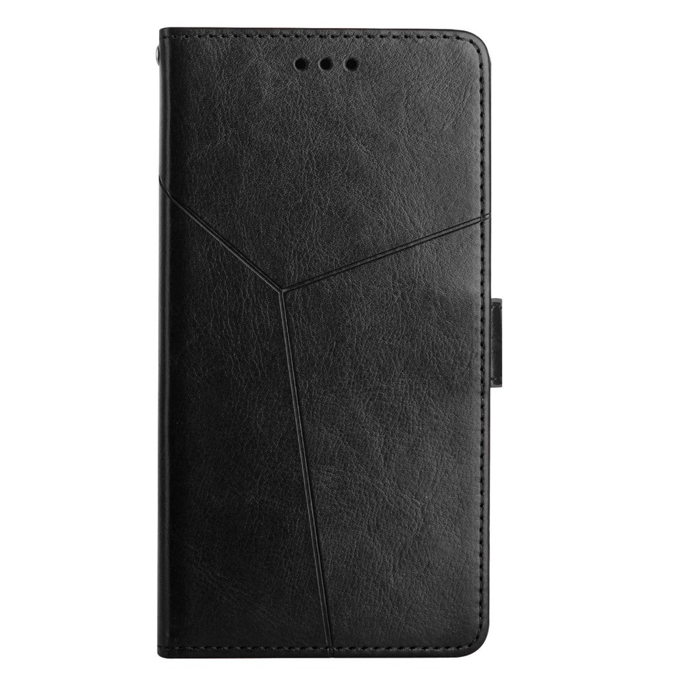 HT01 For Xiaomi Redmi Note 14 5G Case Y-Shaped Lines Imprint Leather Phone Cover