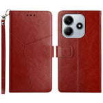 HT01 For Xiaomi Redmi Note 14 5G Case Y-Shaped Lines Imprint Leather Phone Cover