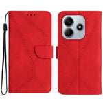 HT05 For Xiaomi Redmi Note 14 5G Case Leather Imprinted Lines Phone Cover with Card Holder