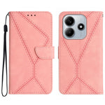 HT05 For Xiaomi Redmi Note 14 5G Case Leather Imprinted Lines Phone Cover with Card Holder
