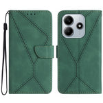 HT05 For Xiaomi Redmi Note 14 5G Case Leather Imprinted Lines Phone Cover with Card Holder