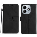 HT05 For Xiaomi Redmi Note 14 5G Case Leather Imprinted Lines Phone Cover with Card Holder