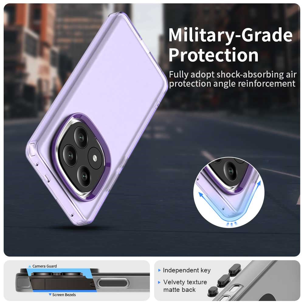 For Xiaomi Redmi Note 14 Pro+ 5G Case PC+TPU+PET Matte Anti-Drop Phone Back Cover