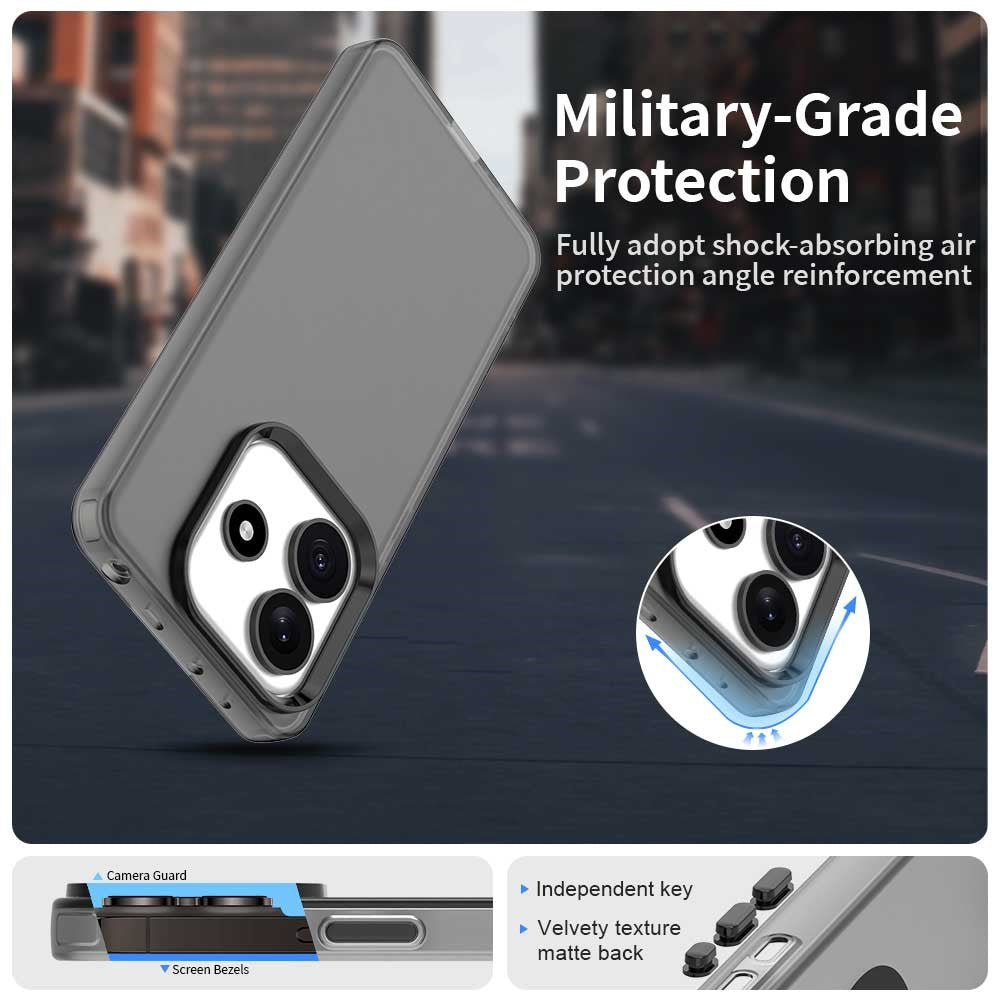 For Xiaomi Redmi Note 14 5G Case PC+TPU+PET Matte Anti-Drop Phone Back Cover