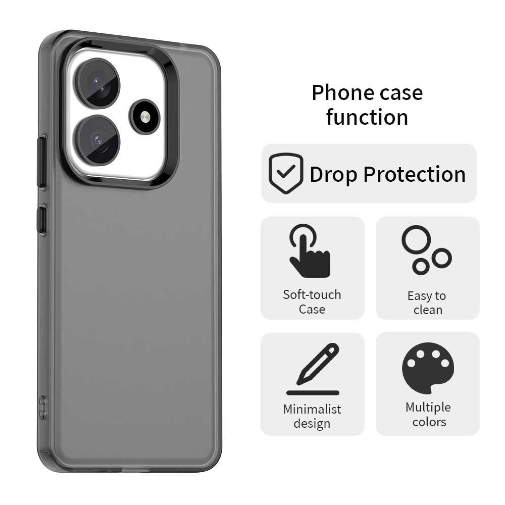 For Xiaomi Redmi Note 14 5G Case PC+TPU+PET Matte Anti-Drop Phone Back Cover