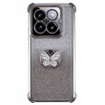 For Xiaomi 14 Pro Case Butterfly Kickstand Glitter TPU Shockproof Phone Cover