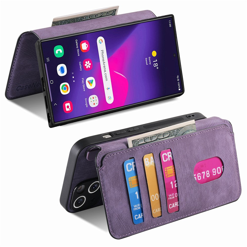 CASENEO Til Samsung Galaxy S25 Ultra Magnetisk Etui Aftageligt Læder Pung Cover