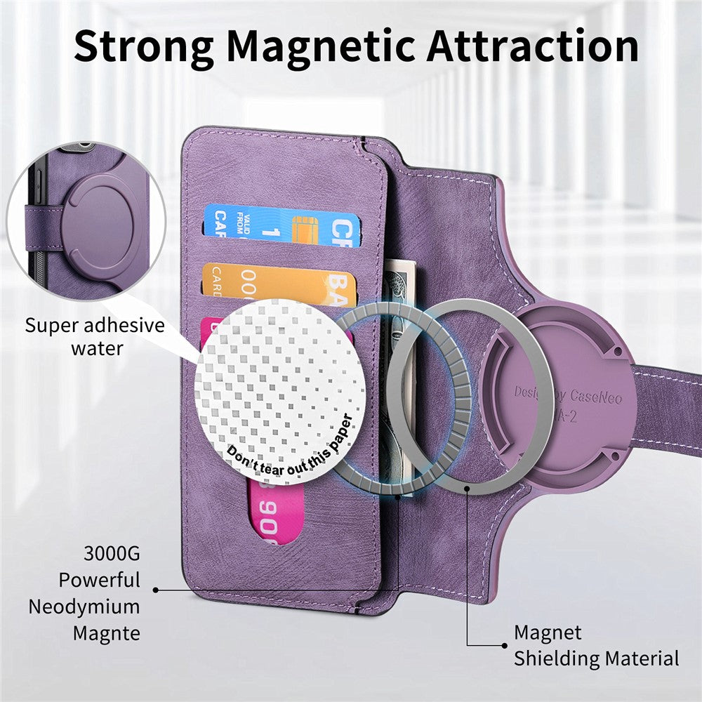 CASENEO Til Samsung Galaxy S25 Ultra Magnetisk Etui Aftageligt Læder Pung Cover