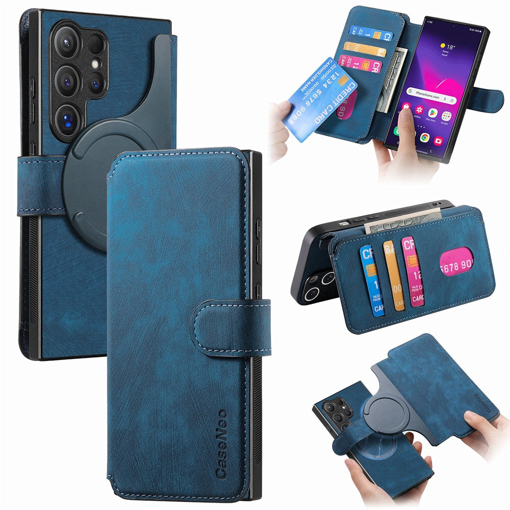 CASENEO Til Samsung Galaxy S25 Ultra Magnetisk Etui Aftageligt Læder Pung Cover