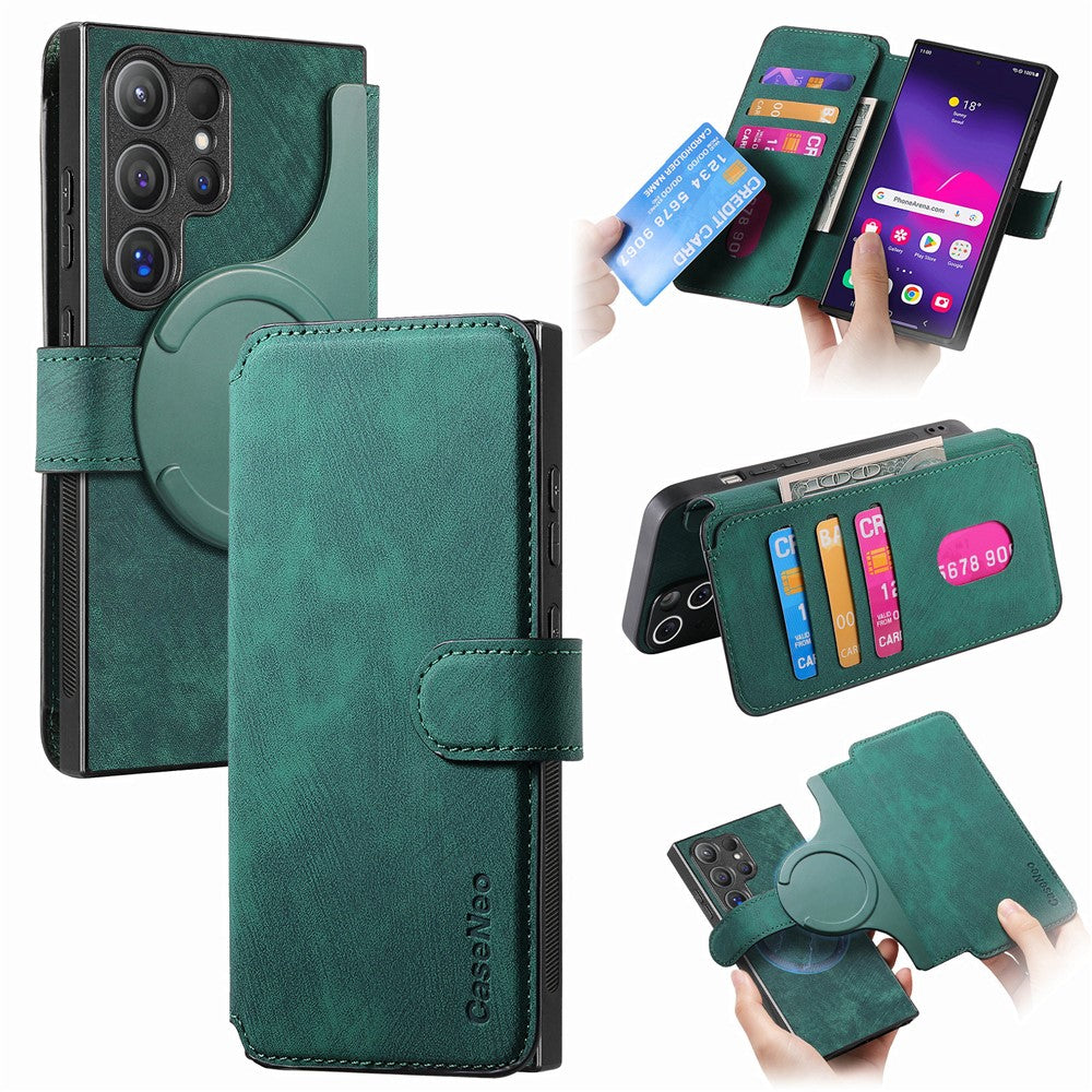 CASENEO Til Samsung Galaxy S25 Ultra Magnetisk Etui Aftageligt Læder Pung Cover