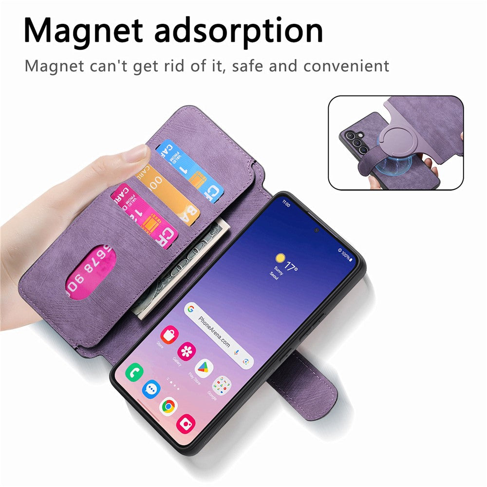 CASENEO Til Samsung Galaxy S25 Magnetisk Cover Aftageligt Læder Telefonpung Etui
