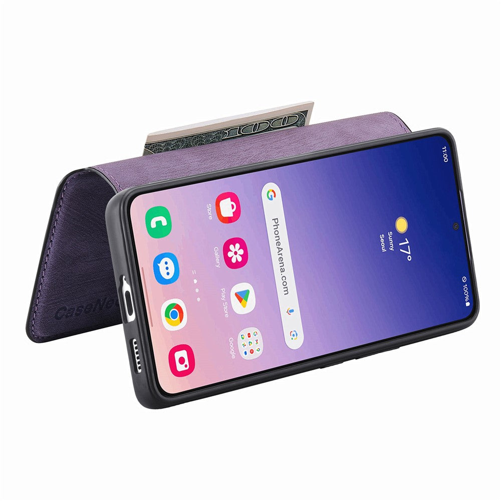 CASENEO För Samsung Galaxy S25 Magnetiskt Skal Avtagbart Läderfodral för mobil