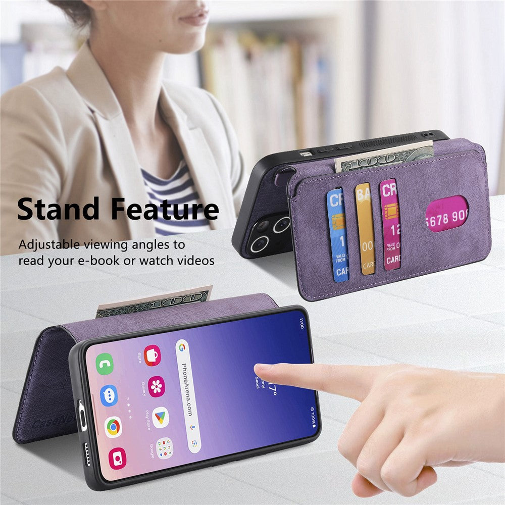 CASENEO Til Samsung Galaxy S25 Magnetisk Cover Aftageligt Læder Telefonpung Etui