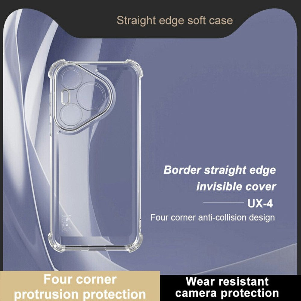 IMAK UX-4 Series Clear Phone Case for Huawei Pura 70 Four Corner Shockproof TPU Back Cover