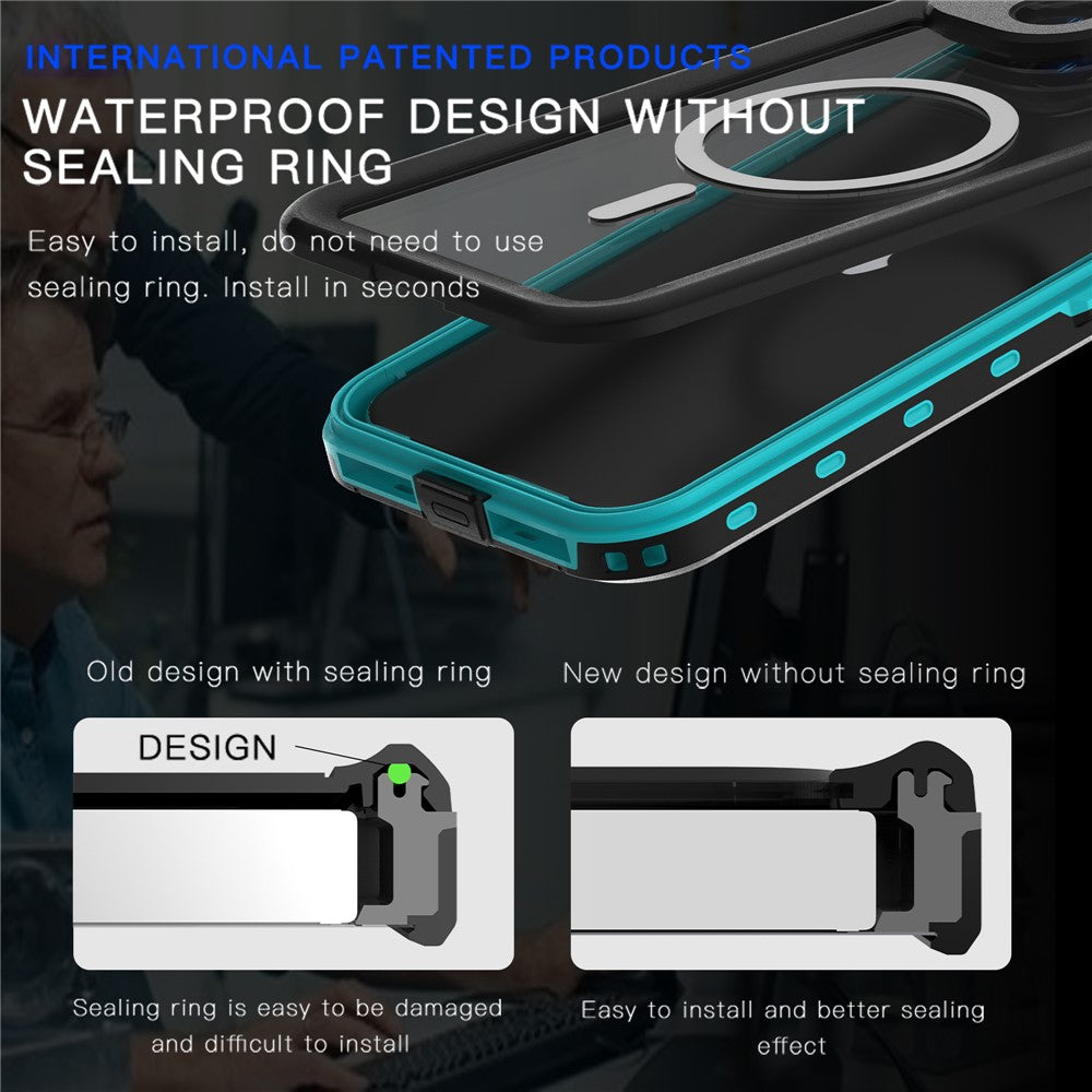 REDPEPPER Dot+ Series For iPhone 15 Plus Phone Case Compatible with MagSafe IP68 Waterproof Clear Phone Cover