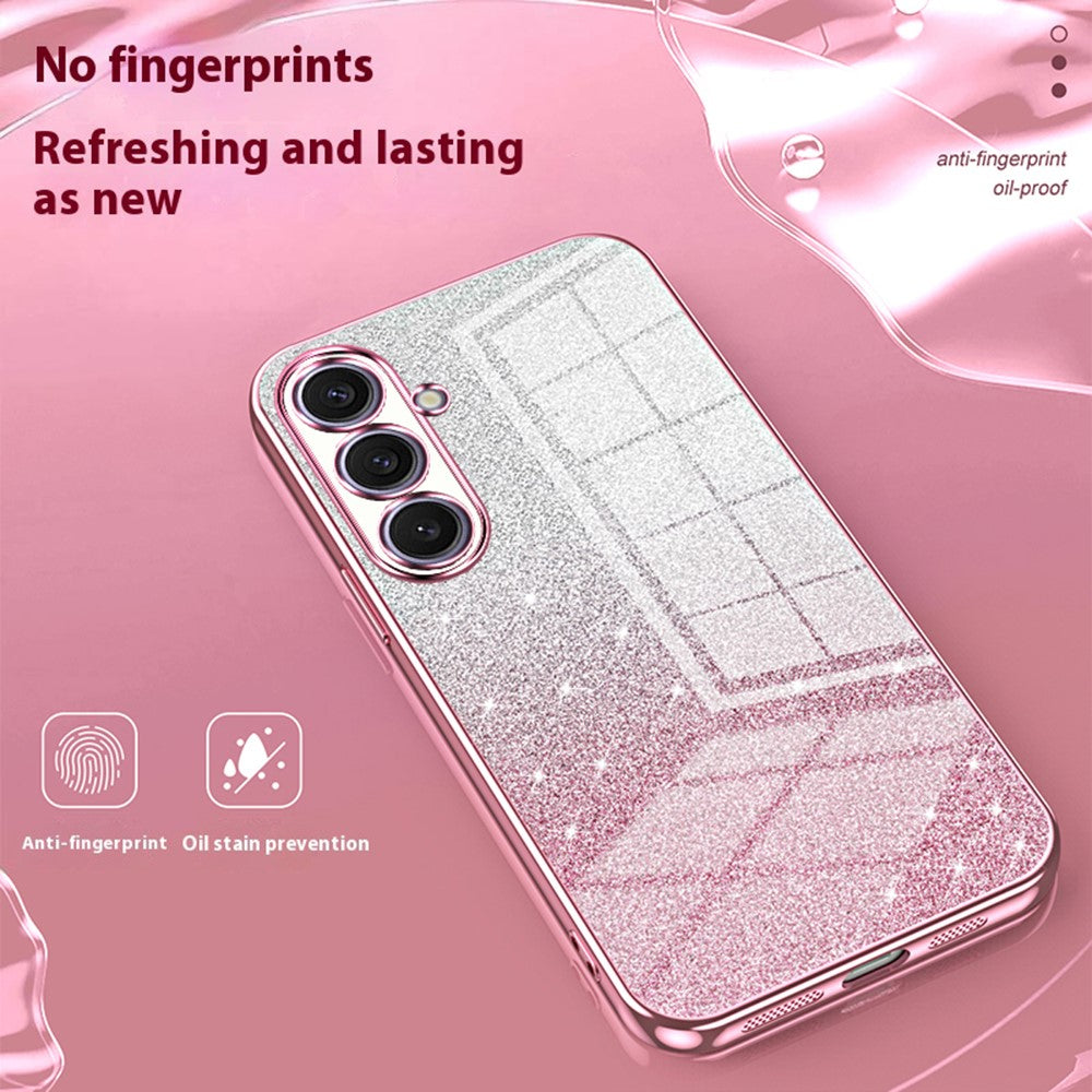 For Samsung Galaxy S25+ Case Electroplating Gradient Glitter TPU Phone Cover