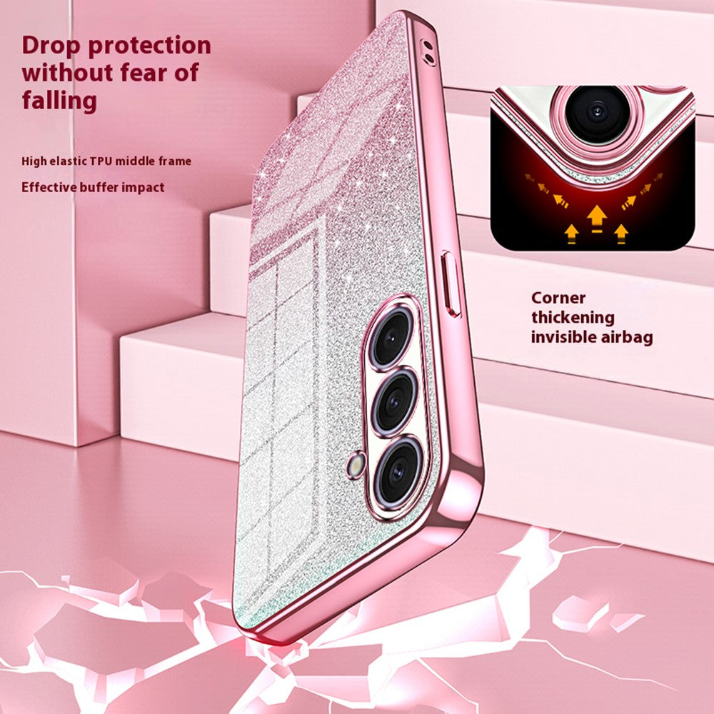 For Samsung Galaxy S25+ Case Electroplating Gradient Glitter TPU Phone Cover