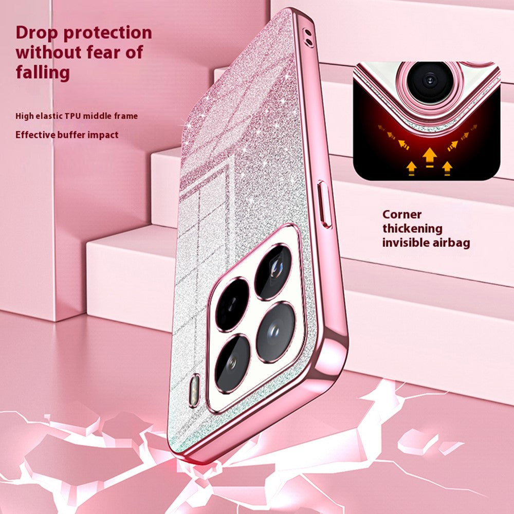 For Xiaomi 15 Pro Case Electroplating Gradient Glitter TPU Phone Cover