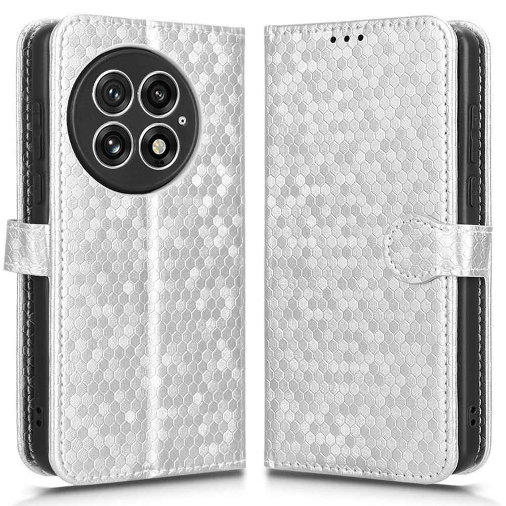 For OnePlus 13 Wallet Case Dot Pattern Imprint PU Leather Phone Cover