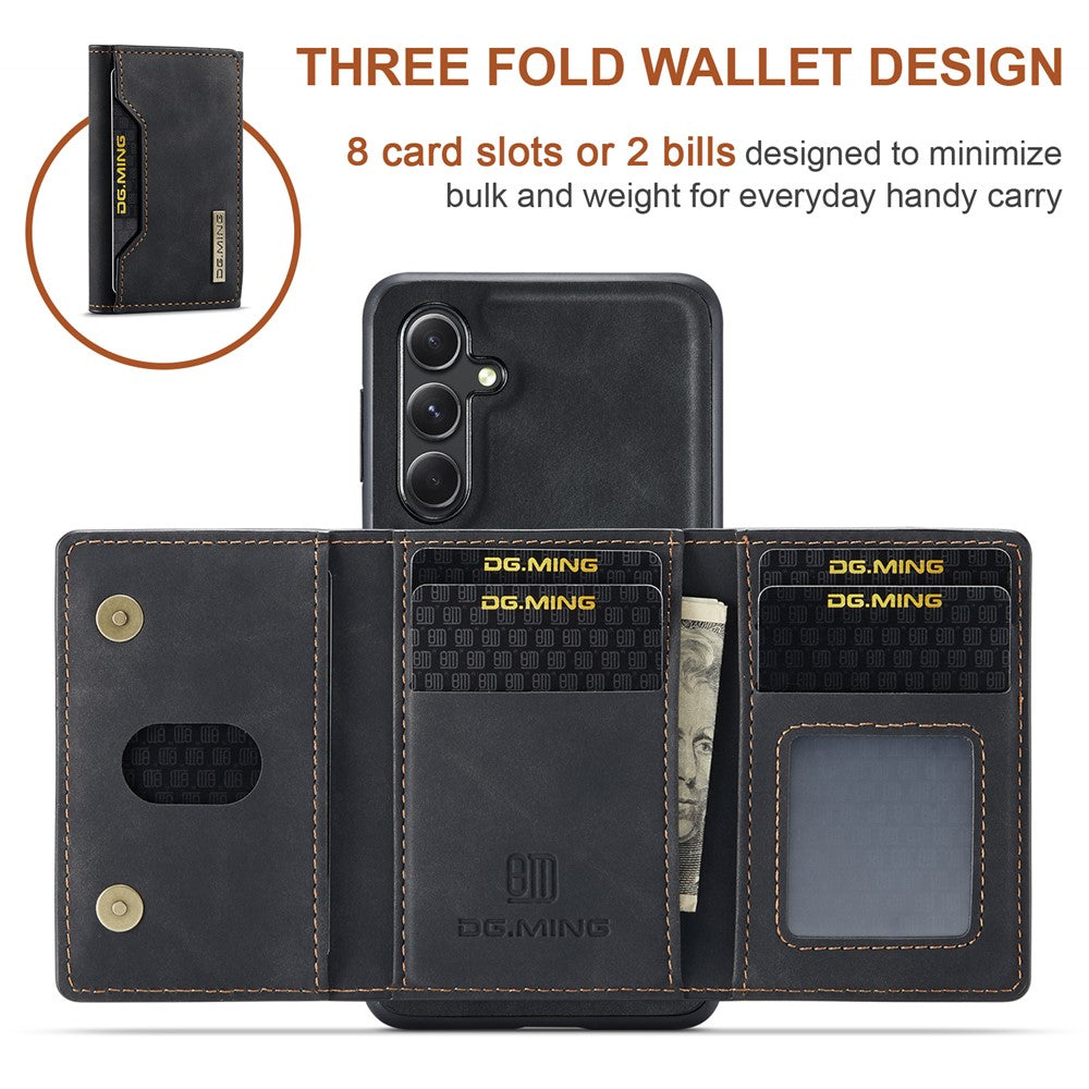 DG.MING M2 Series for Samsung Galaxy S25+ Case PU+PC+TPU Phone Cover Detachable Wallet