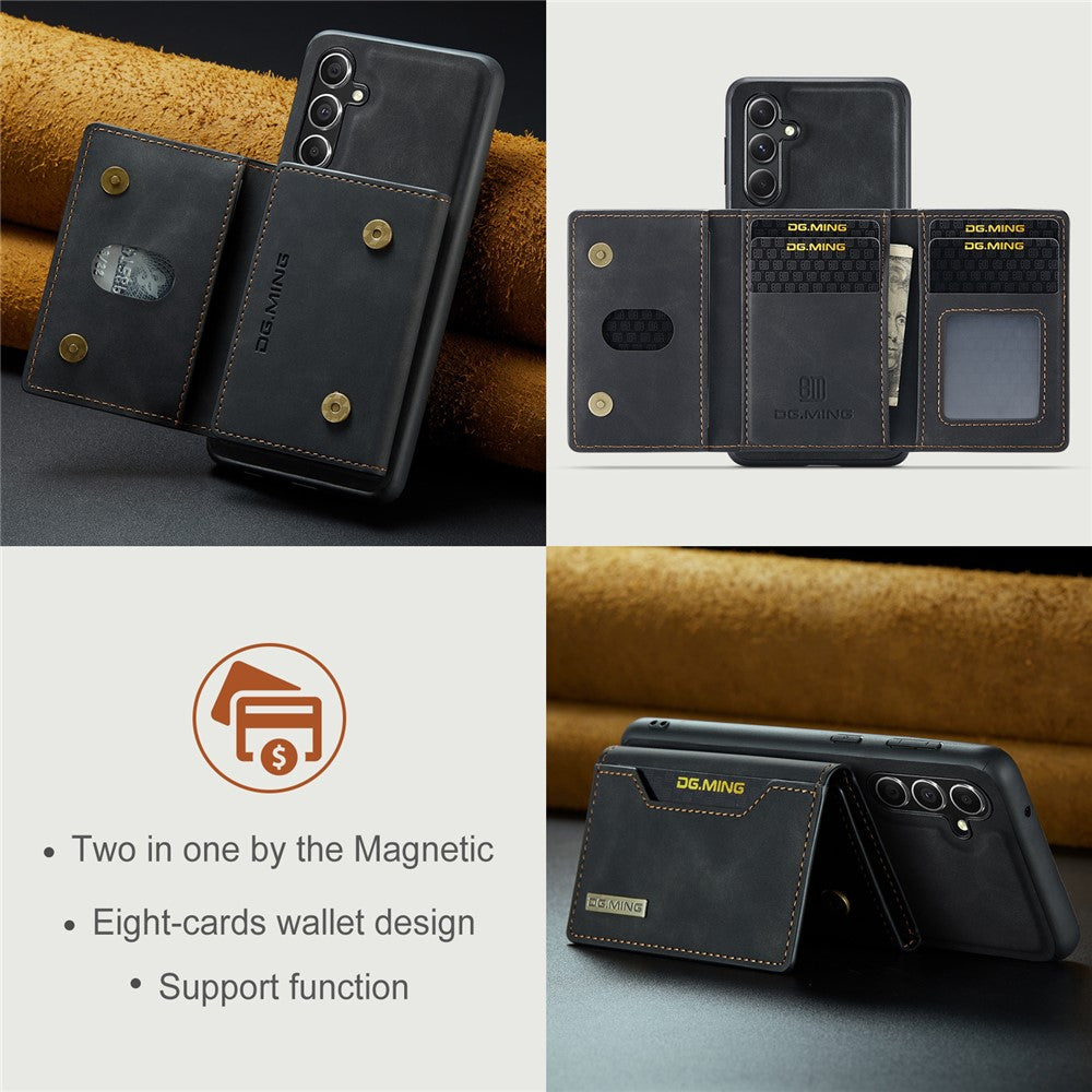 DG.MING M2 Series for Samsung Galaxy S25+ Case PU+PC+TPU Phone Cover Detachable Wallet