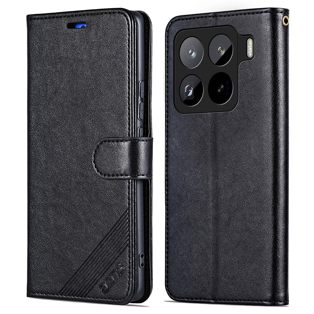 AZNS For Xiaomi 15 Pro Case Anti-Scratch PU Leather Stand Wallet Phone Cover