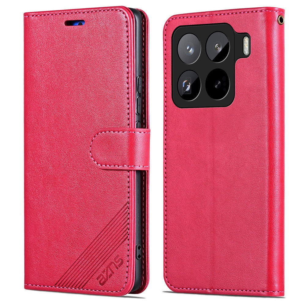 AZNS For Xiaomi 15 Pro Case Anti-Scratch PU Leather Stand Wallet Phone Cover
